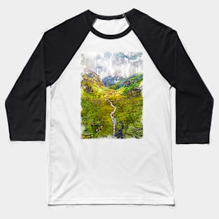 Foggy Aosta River Valley. For Foggy Forests & Mountain Lovers. Foggy mountain collection Baseball T-Shirt